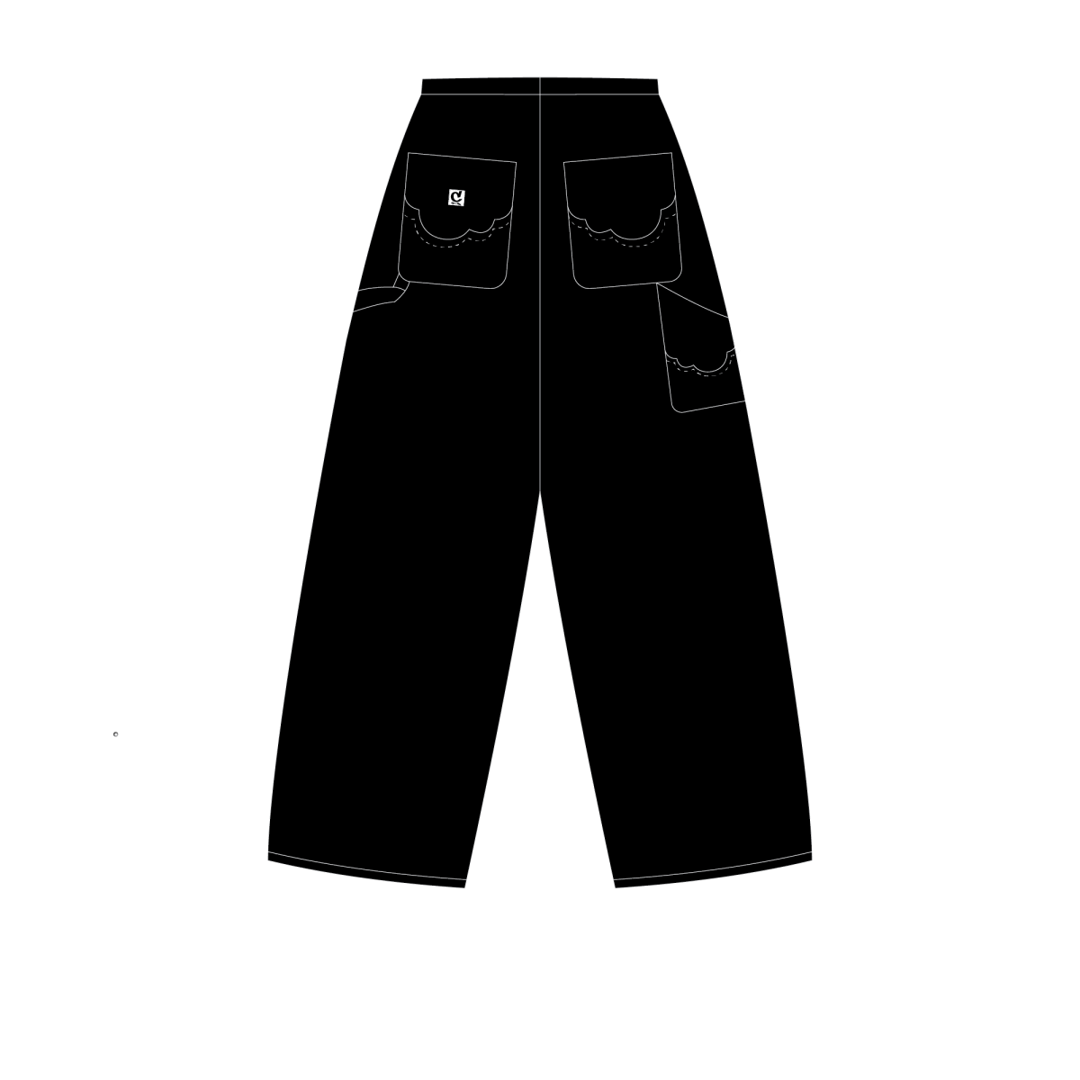 Black Double Knee Carpenter Pants - Cloude X