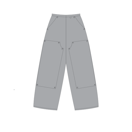 Grey Double Knee Carpenter Sweatpants - Cloude X